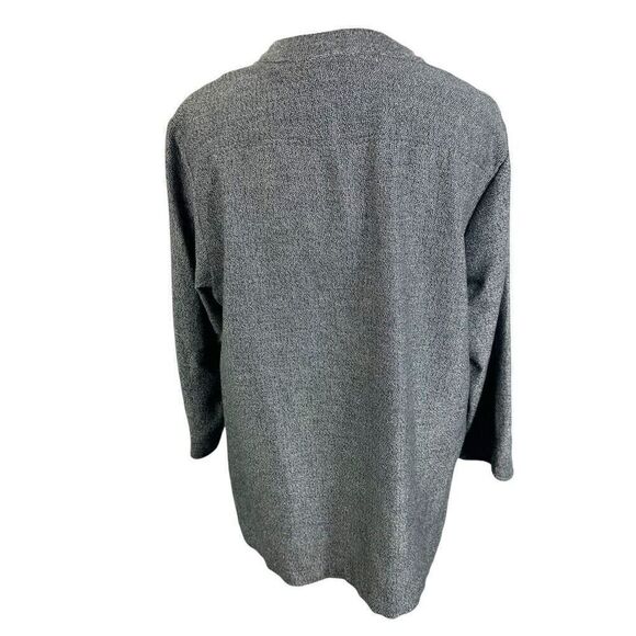 Hot Cotton Gray Herringbone Woven Tunic Top V-Neck Classic Lagenlook size L - Picture 9 of 10